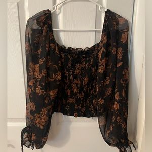 Black floral top